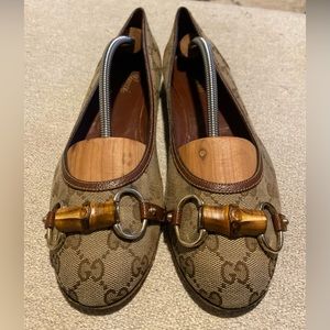 Gucci GG Bamboo Horse-bit Ballet Flats
